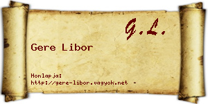 Gere Libor névjegykártya